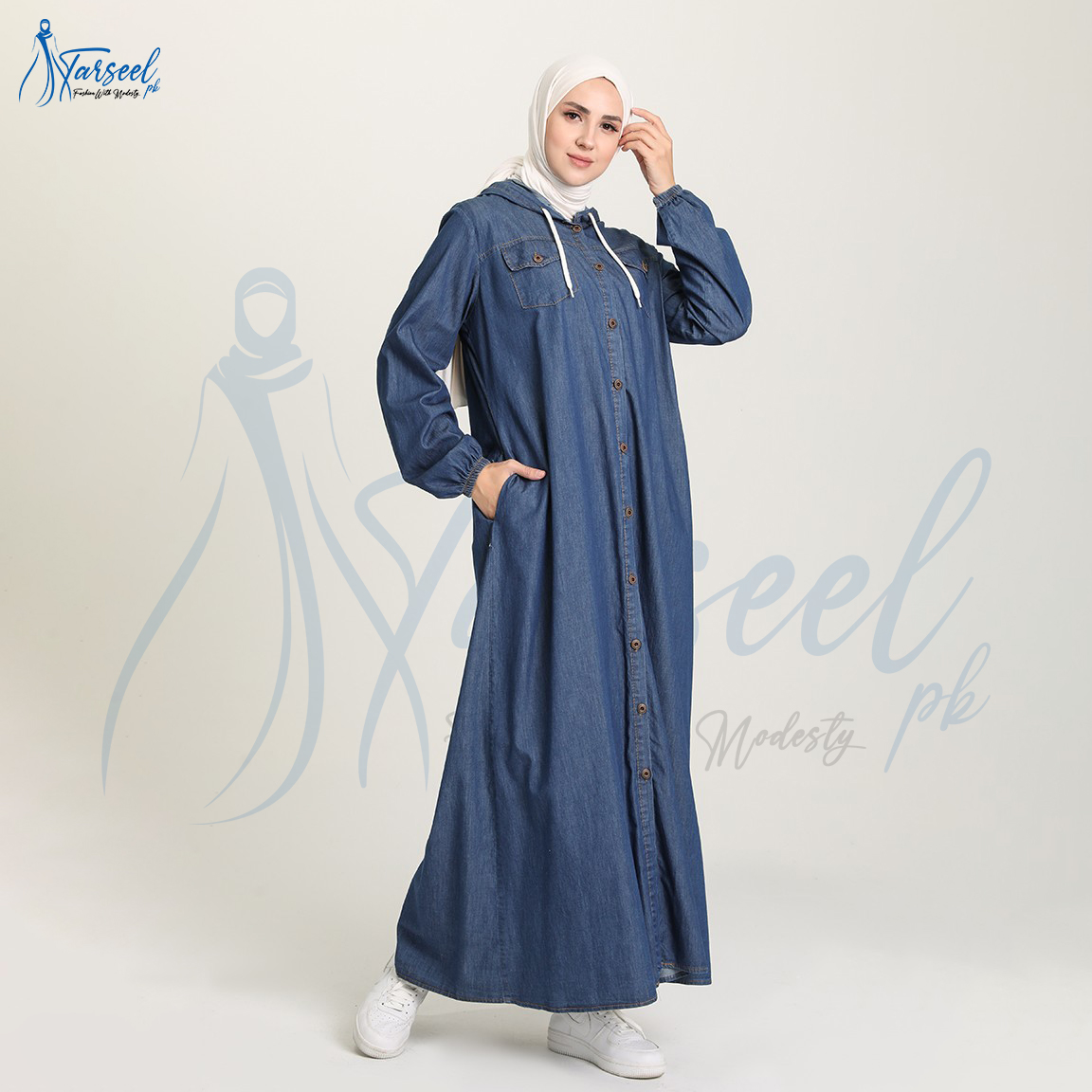 Denim abaya daraz best sale