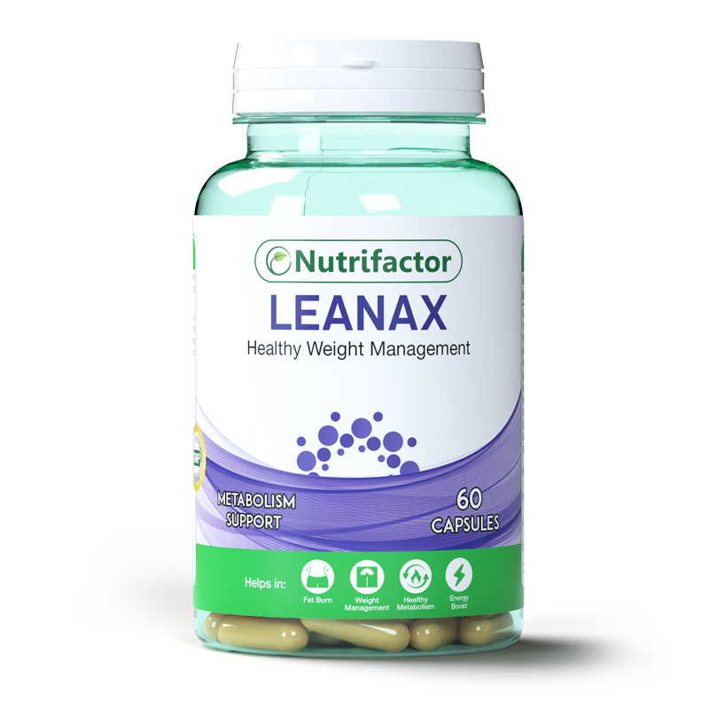 Nutrifactor Leanax - Weight Loss & Fat Burner Supplement with Green Tea, Garcinia Cambogia & Ginger Extract | Boost Energy, Support Metabolism & Reduce Bloating | 60 Capsules