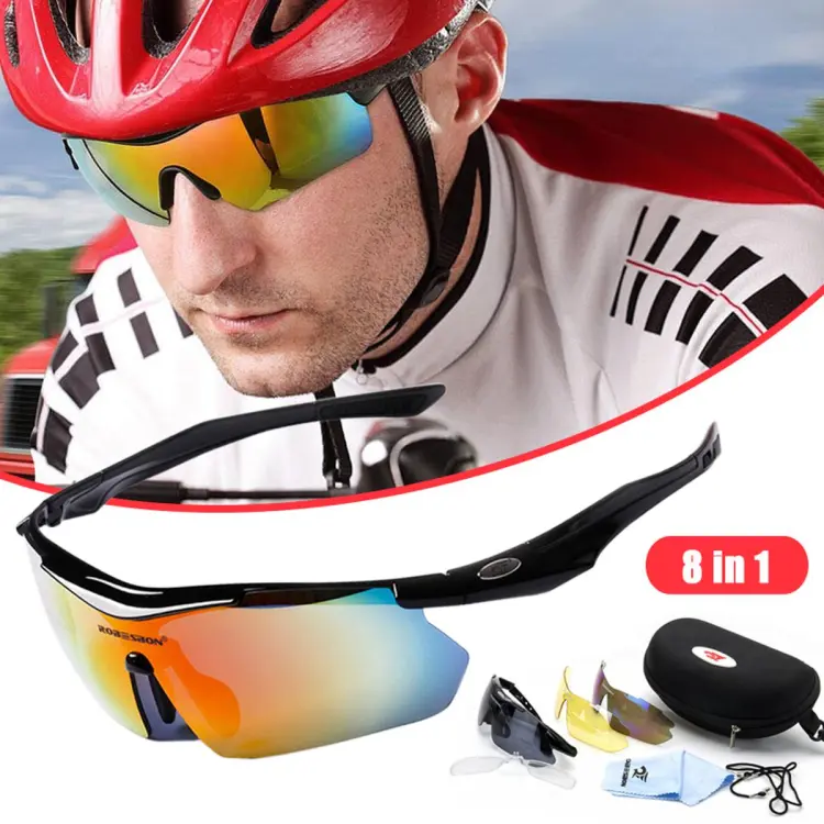 Bicycle Sunglasses Cycling Sunglasses for Men Women Cycling Riding Running  Glasses with 3 Interchangeable Lenses