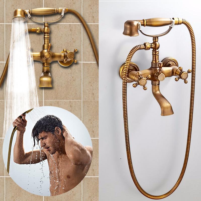 Retro Antique Phone Shape Bath Tub Faucet Wall Mounting With