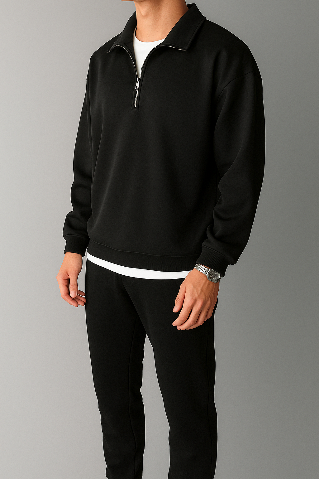 Men's Half Zipper Sweater with Pants