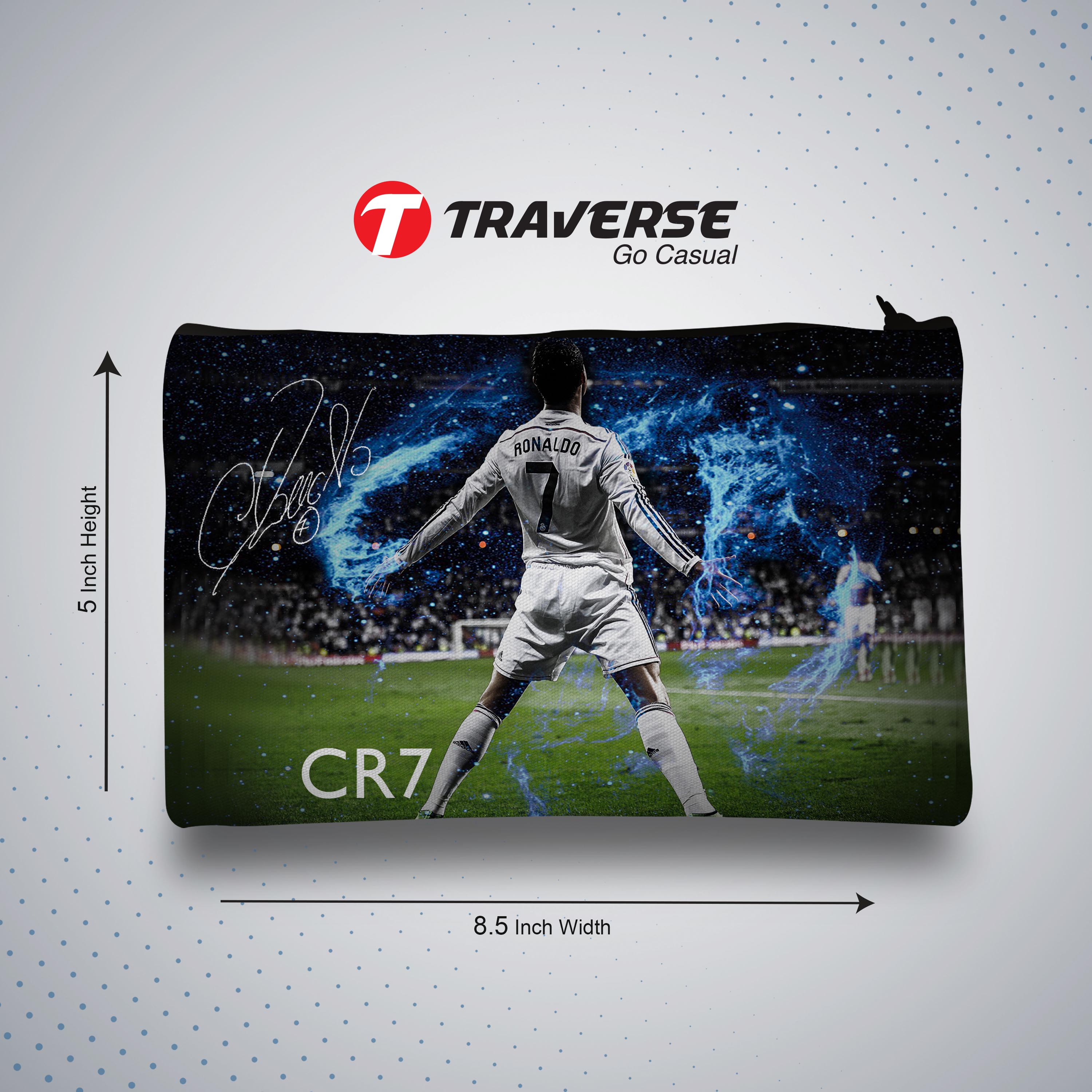 Traverse CR7 - Ronaldo Drawstring Bags For Girls / Bags For Kids / Bags For Boys with Pencil Pouch. Digitally printed on Fabric