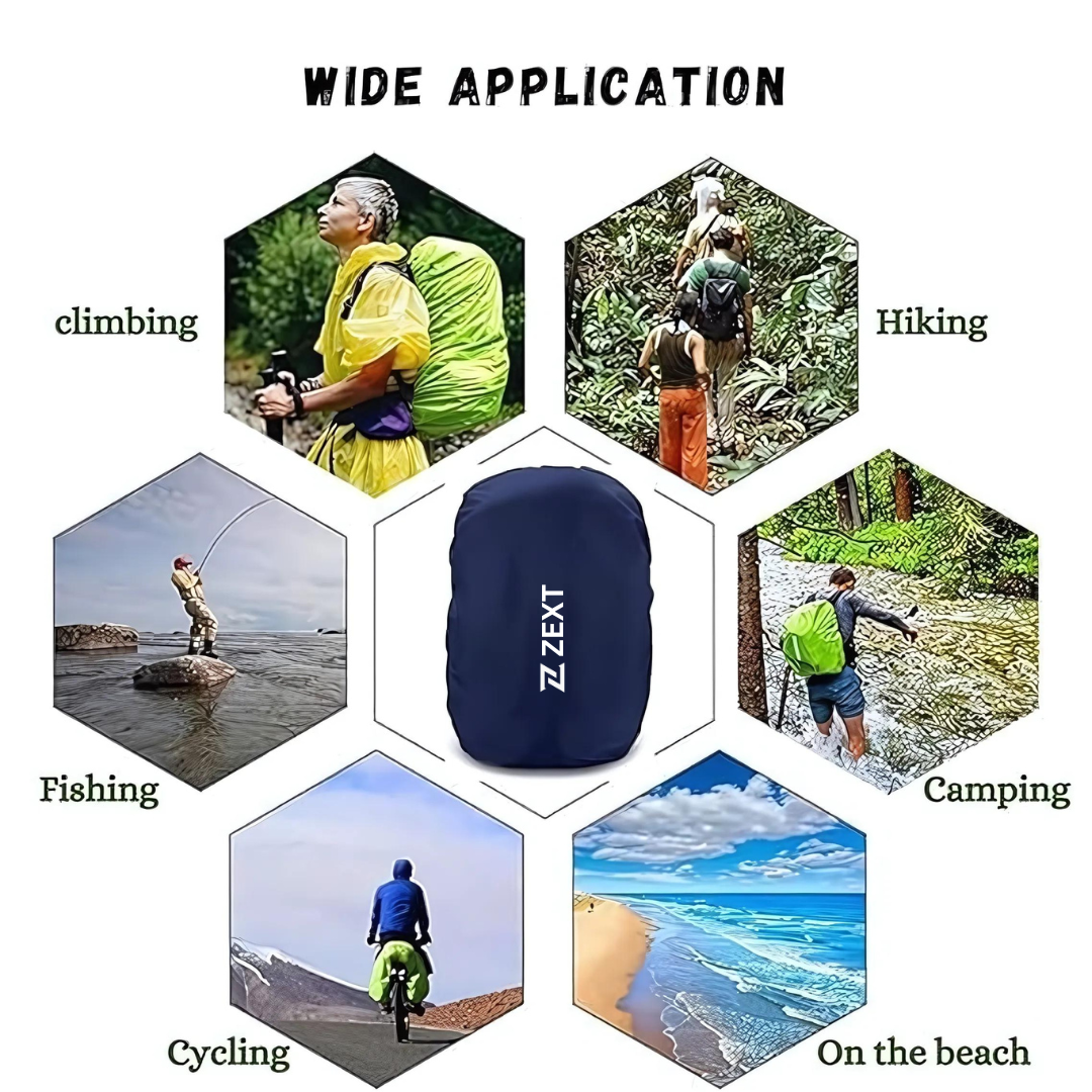 Zext 100% Waterproof Rain Cover for Backpack Outdoor Camping, Traveling, Cycling and Hiking Bag Cover