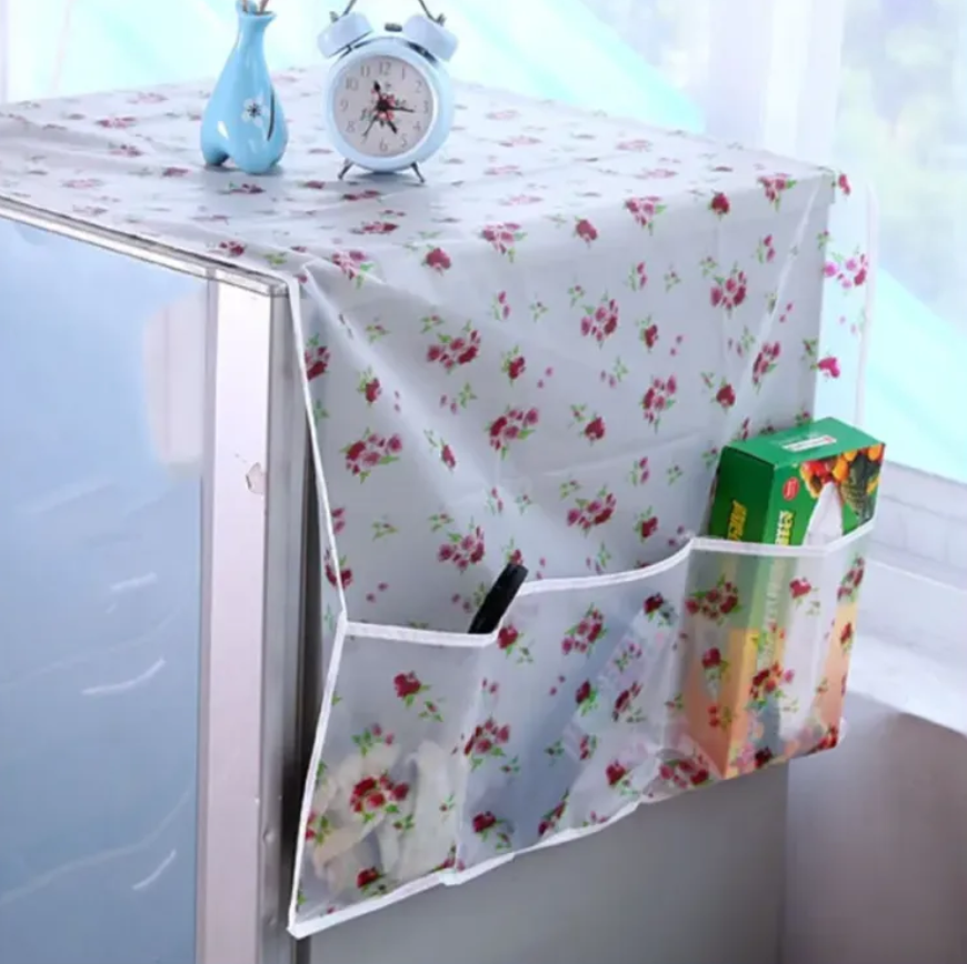 Refrigerator Dust Cover with Storage Bags Washing Machine Waterproof Dust Covers Kitchen Organizers Household Supplies
