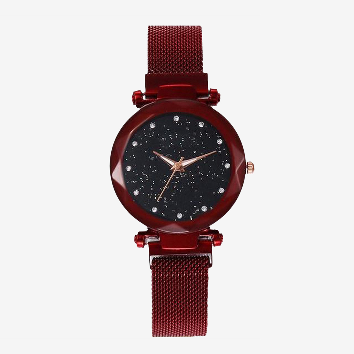 iDOR PROMO Girls Quartz Watch Magnetic Buckle Ladies Wristwatch Women Fashion Starry Sky Magnetic Mesh Steel Strap Chain Girl Clock Waches