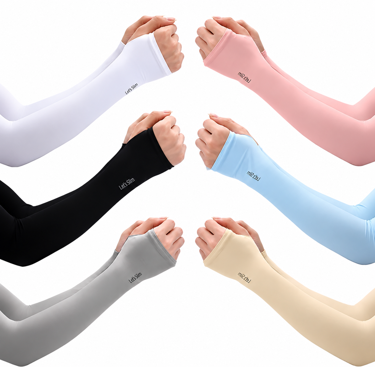 1 Pair Sleeves With Thumb Whole Free Size for Sun Block Anti Slip Summer Outdoor Riding Sunlight | Arm Sleeves | Thumb Sleeves | Sleeves for Girls | Sleeves for Boys Sports UV Sunscreen Protection Running Cycling Driving Sleeve
