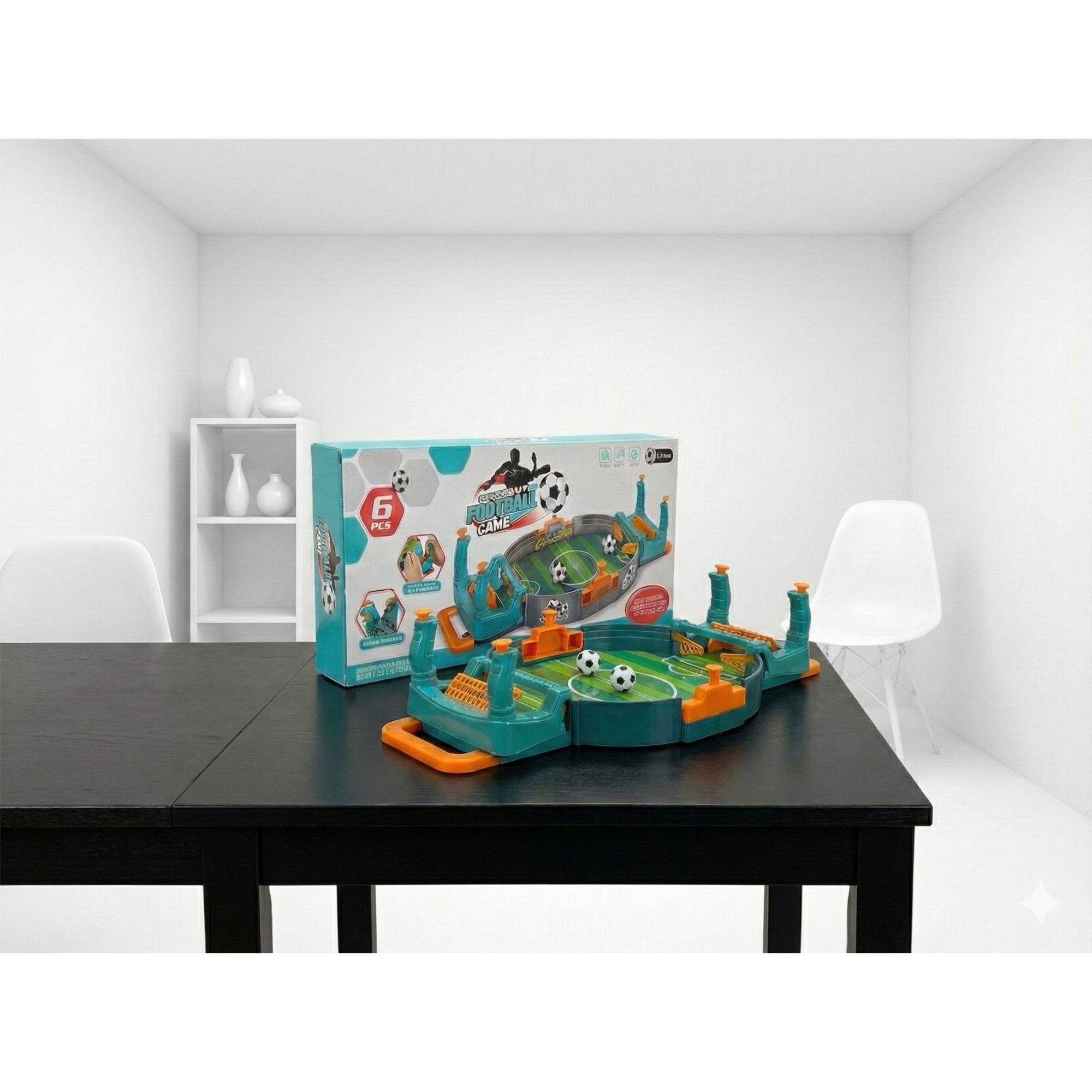 Table Top Soccer Football Toy 14 Inch x 7 Inch Game TableTop Indoor Sport Desktop Play for Two Players Interactive Toy for Family
