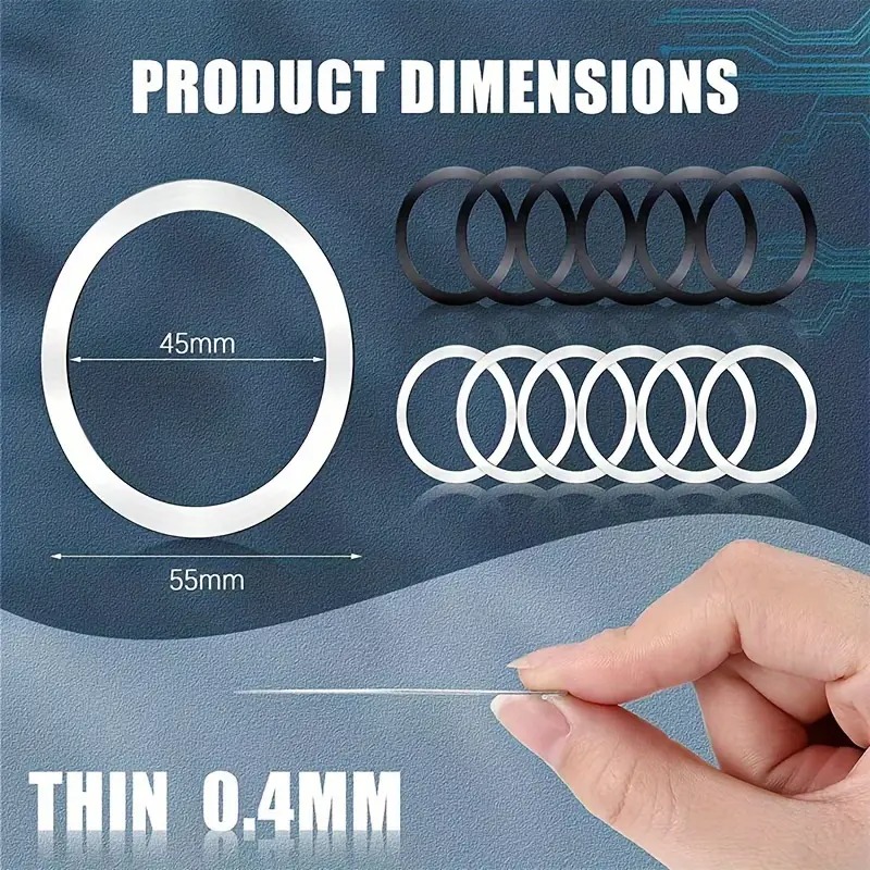 1 Universal Car Magnetic Phone Holder with Metal Magnet Plate, Ring, Wireless Charger Support, Iron Sheet Sticker for All Smartphones