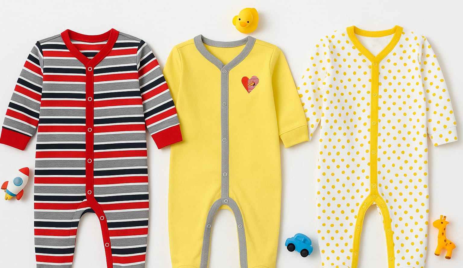 3 Piece Set Baby Rompers for Spring & Autumn Newborn Baby Clothing Summer and Winter  Soft & Cozy Rompers for Boys & Girls