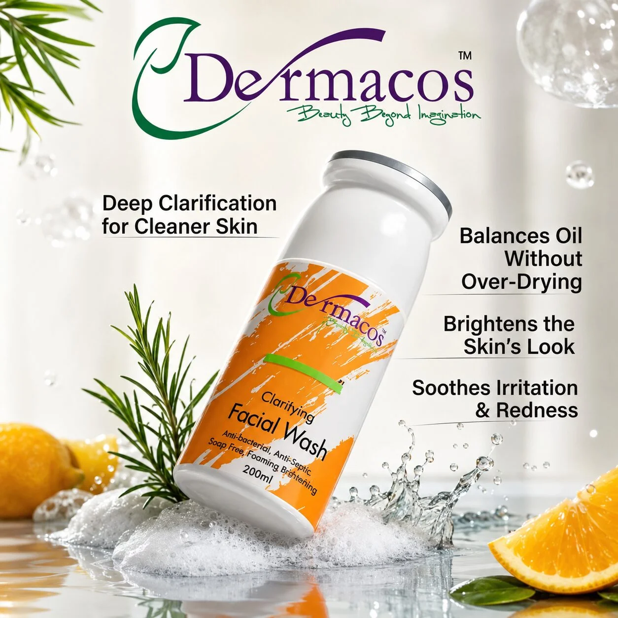 Dermacos Clarifying Facial Wash () | Facial Cleansing Care | 200ml