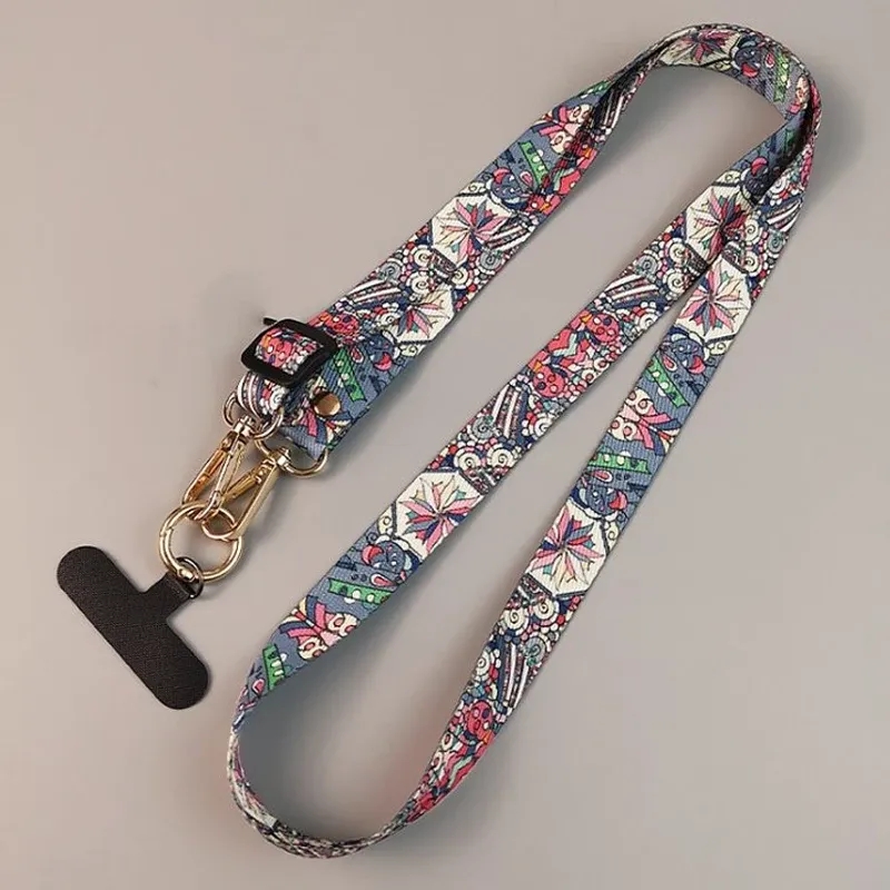 Anti-Lost Upgraded Version Of Retro Pattern Diagonal Strap Adjustable Anti-drop Mobile Phone Long Lanyard Hanging Neck Lanyard To Prevent Losing Rope Mobile Phone Pendant