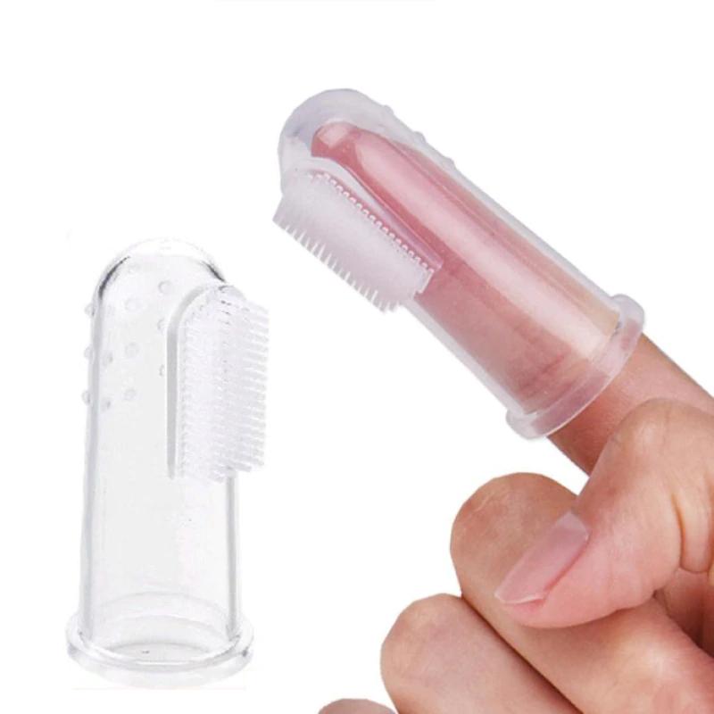 PACK OF 2 - Soft Finger Toothbrush Silicon Baby Tongue Brush Teeth Brush