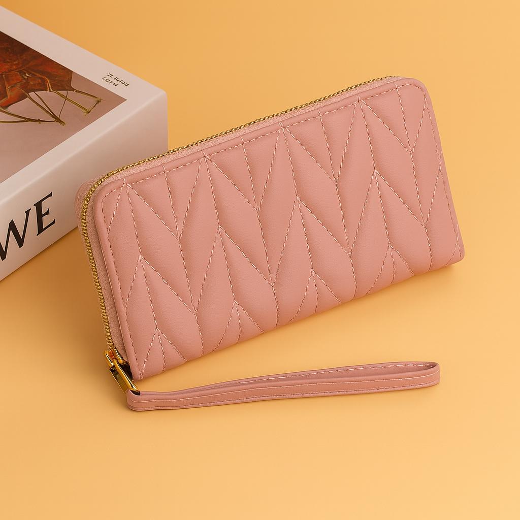 Stylish Women’s Fashion Wallet  Multi-Color PU Leather Long Purse with Zipper & Charm