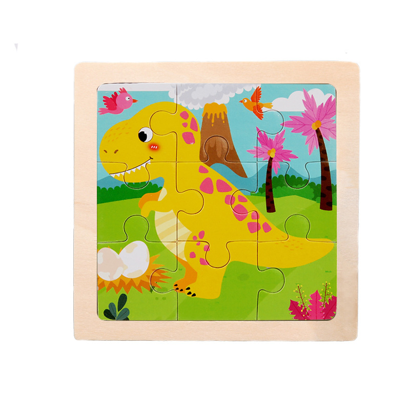 Montessori Wooden Picture Puzzles for Kids — 12 Colourful Animal Boards, 9-Piece Each for Hand-Eye & Problem Solving