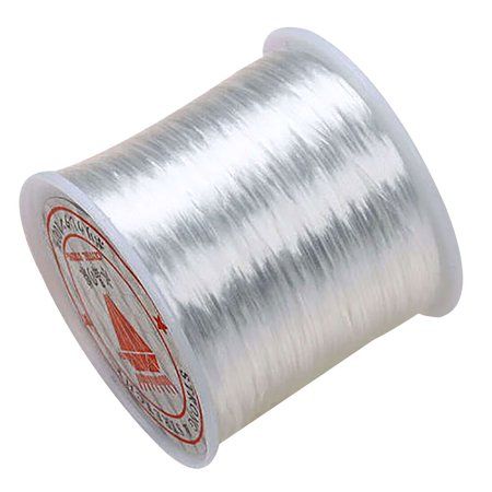 White Stretch Elastic Cord - 10 Yards, 0.5mm for Jewelry Making & Beading
