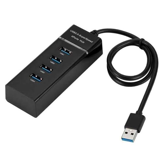 Super Fast USB Hub 3.0 - 4-Port High Speed USB Hub - 4 Data Transfer Port with 1 ft Extended Cable & LED Light - For Computers , Laptop, PC, Mobile, XPS, Surface Pro, USB Flash Drives (Daraz Like New)