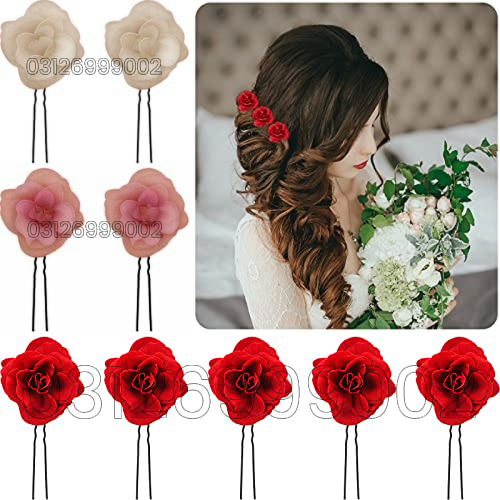 Rose Hair clip - Large Bobby Pins for Thick Hair Flower Pins Wedding Hair Accessories for Women - Rose Flower Hair Clips for Women's Hair Accessories Bridal Hair pin Pieces for Wedding jura pin flower