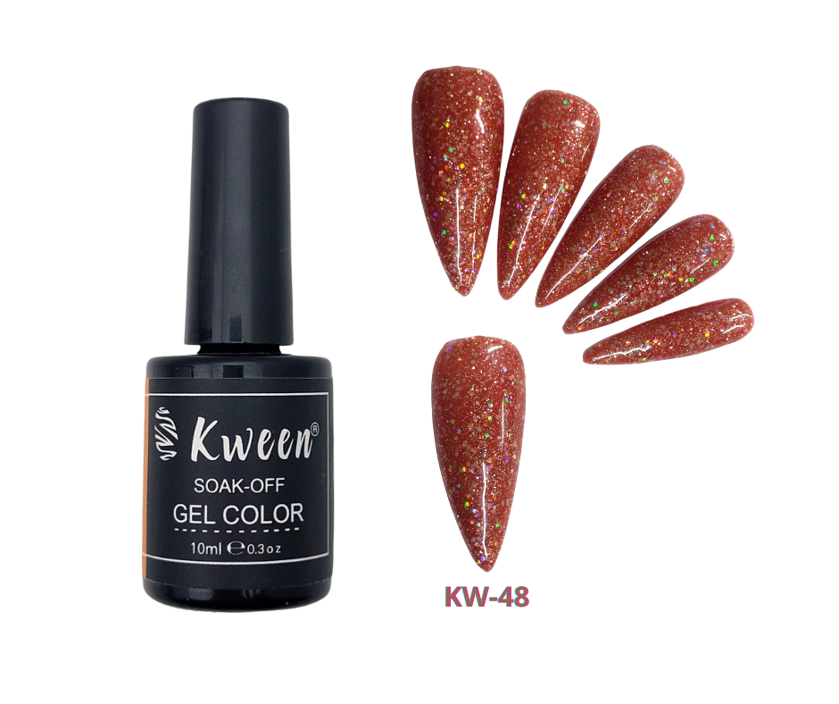KWEEN Brown Shinny glitter Gel Polish Uv Glitter Gel Nail Color Soak Off For Nail art