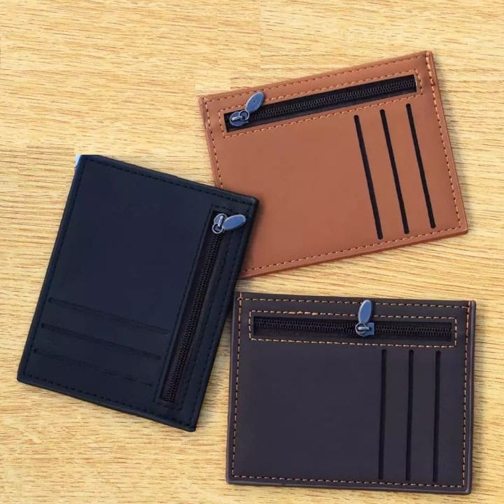 PU Wallet and Card Holder for men girls- Stylish leather Wallet 6 Card holder Pockets CASH AND Zip POCKETS Leather Decent Smart and Long lasting Brown Black