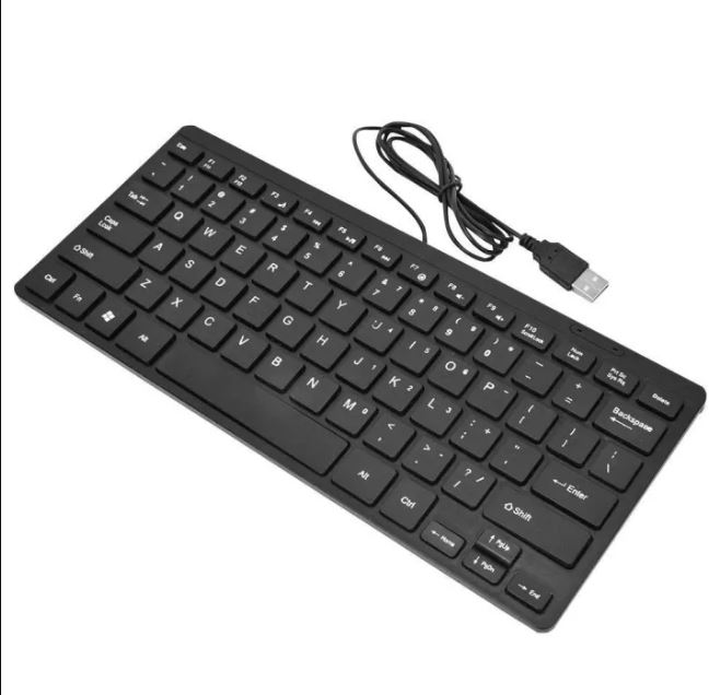 USB Wired Mini Keyboard, Slim Ergonomic Keyboard Small Compact Simple Wired Business Keyboard for Laptop and Desktop Computer, Plug and Play Small USB Keyboard