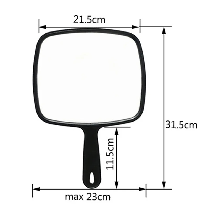 Hairdressing Handheld Large Mirror Comfortable Black Coating Mirror Beauty Makeup Hairdresser Household Looking Glass 20023