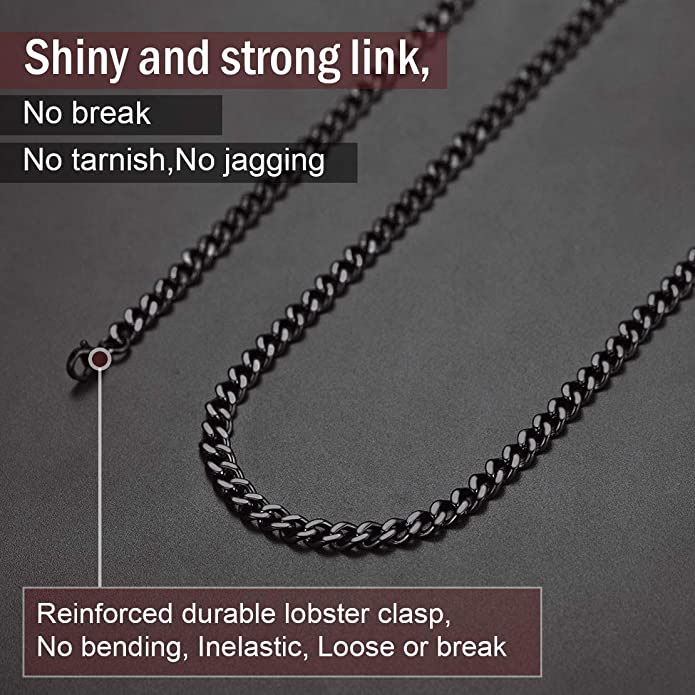 Black Chain 9MM New Arrival Black Big Steel Chain For Men & Woman