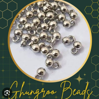 Metallic Ghungroo Beads with Loop (50/100/200 Pcs) – Gold & Silver for DIY Crafts