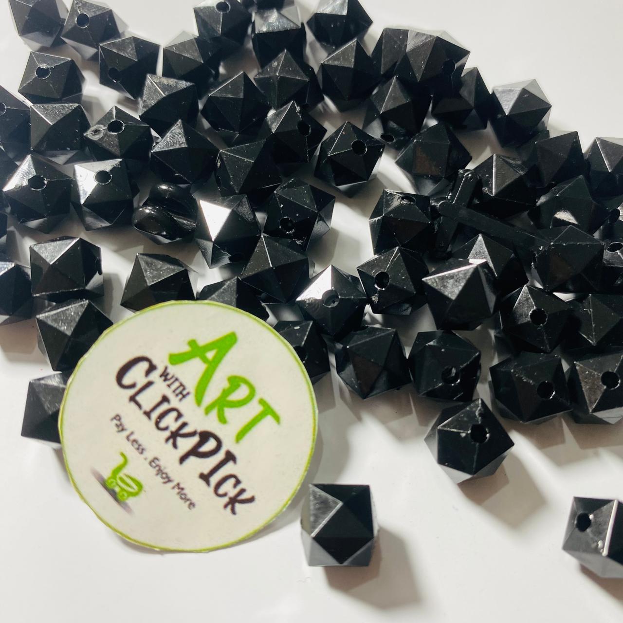 Crystal / Square glass beads (Black/White) | For Jewelry Bracelets and Clothing size 8mm,10mm