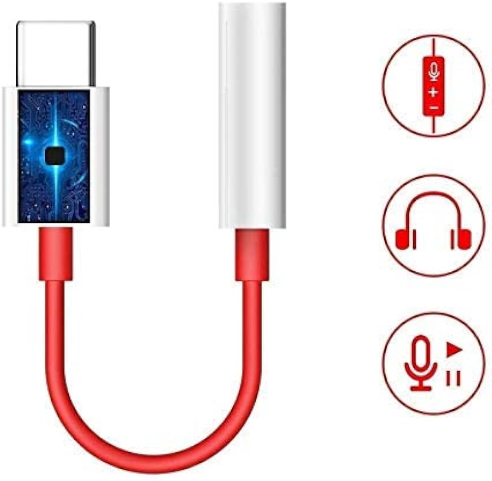 Original Type-C To 3.5MM Handsfree Connector For OnePlus Mobiles - Earphone Converter Audio Cable Adapter One Plus Headset Connector USB-C To 3.5 Aux Adapter