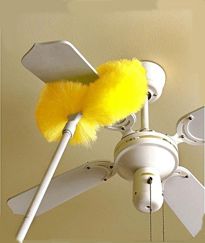 Evelots Removable & Washable Microfiber Ceiling Fan Duster - Up to 47' Reach, Yellow