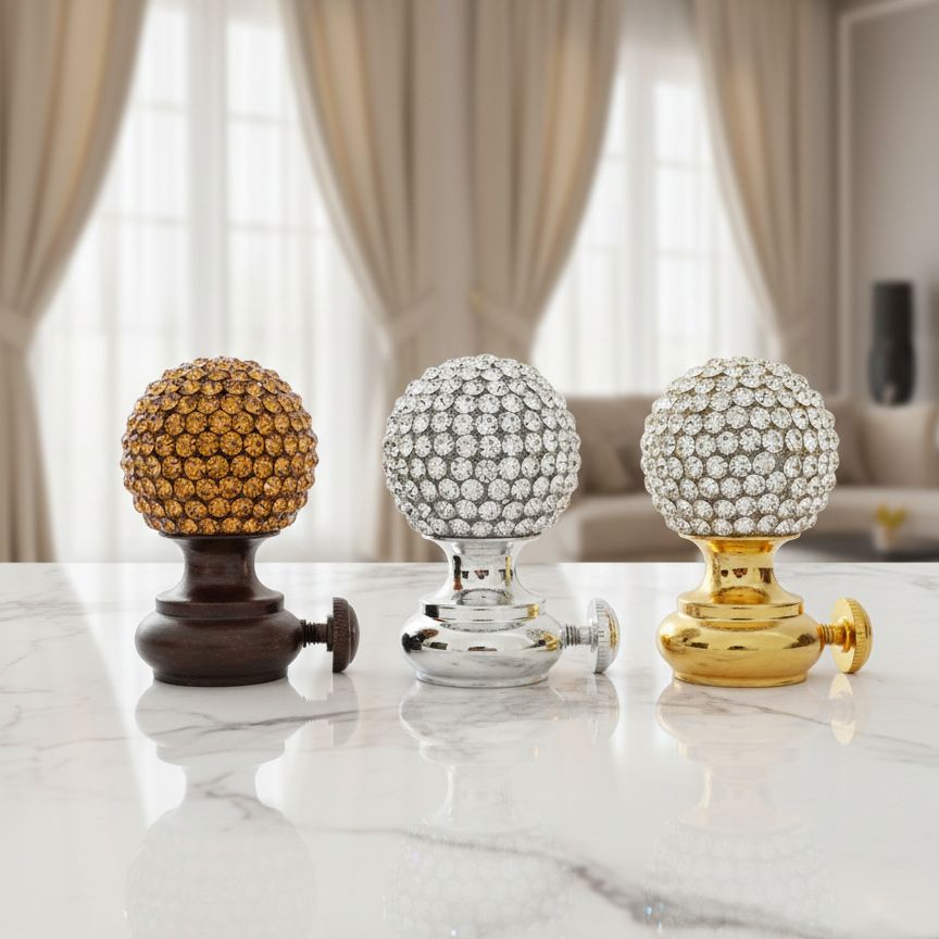 Curtain Rod End Stopper Pack of 2 – Curtain Rod Finials for 1 inch Pipe