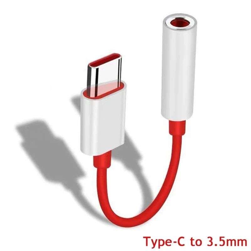 Original Type-C To 3.5MM Handsfree Connector For OnePlus Mobiles - Earphone Converter Audio Cable Adapter One Plus Headset Connector USB-C To 3.5 Aux Adapter