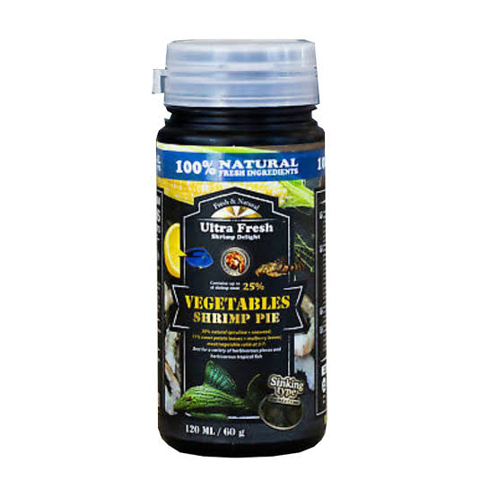 Vegetables Shrimp Pie -  Ultra Fresh by AZOO - for the bottom feeder fish like Cory Catfishes, Sucker fish (120ml/60g)