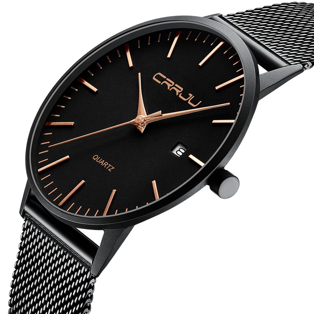 Crrju Mens Slim Watches Luxury Ultra 