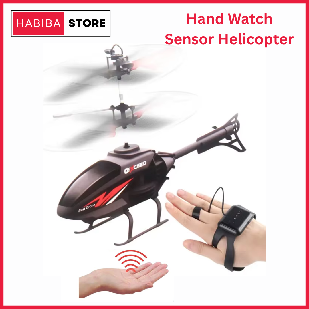 Dynamic Motion Sensing Helicopter Toy - 2 in 1 Hand Sensor & Remote Control Rechargeable Helicopter Toy for Kids – USB Charging Induction Aircraft, Durable Flying RC Helicopter Drone
