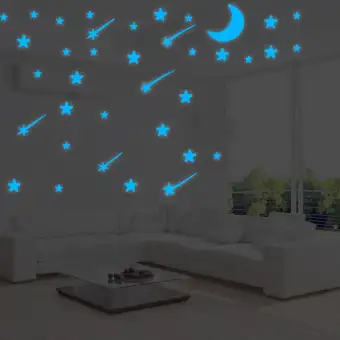 108pcs Luminous Stars Glow In The Dark Ceiling Wall Stickers Kids Bedroom Decor