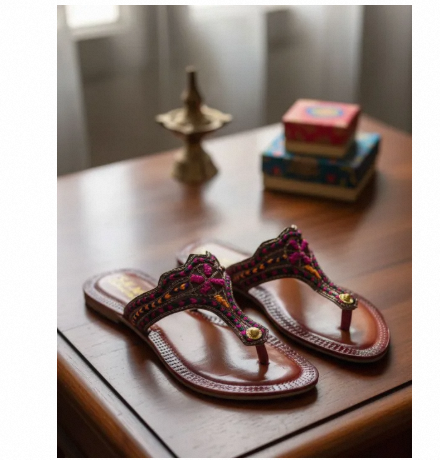 Colorful Handcrafted Chappal for Girls Soft Casual Slippers for Women