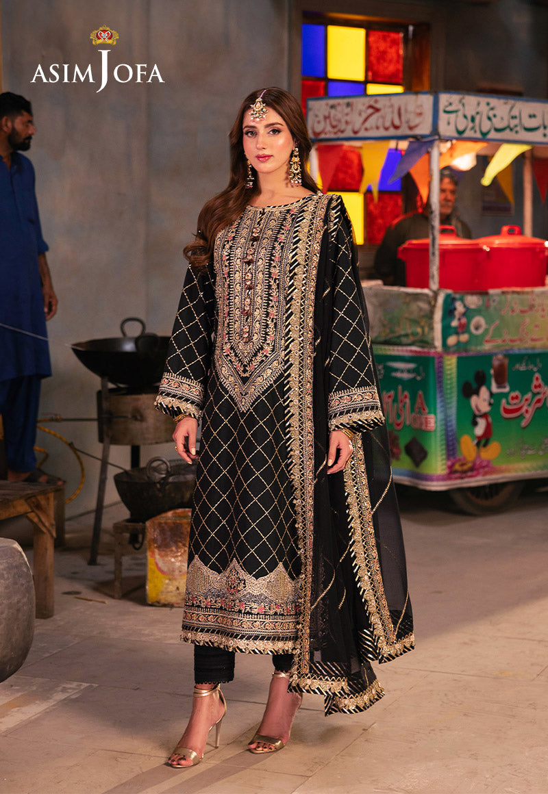 Asim Jofa Chamkeeli Pakistani Twisted Silk Dress main image 1