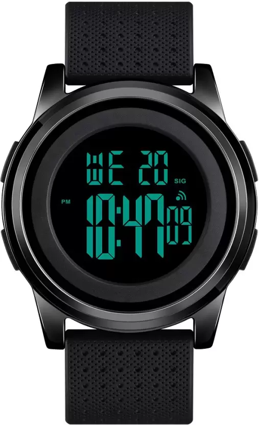 Embellet Watch For Men Silicone Rubber Sports Military Waterproof Digital Watch Black