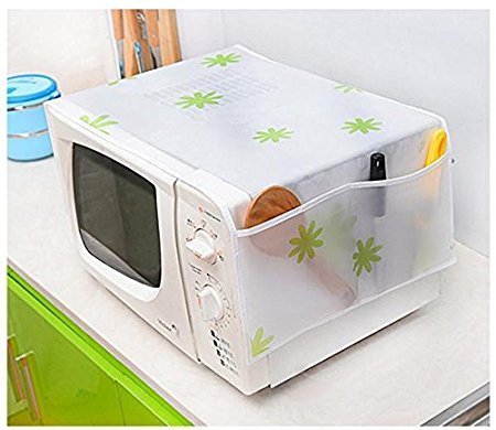Oven Cover Microwave Dust Cover Waterproof Double Pocket Storage Bag Microwave oven cover full size with 4 Pockets