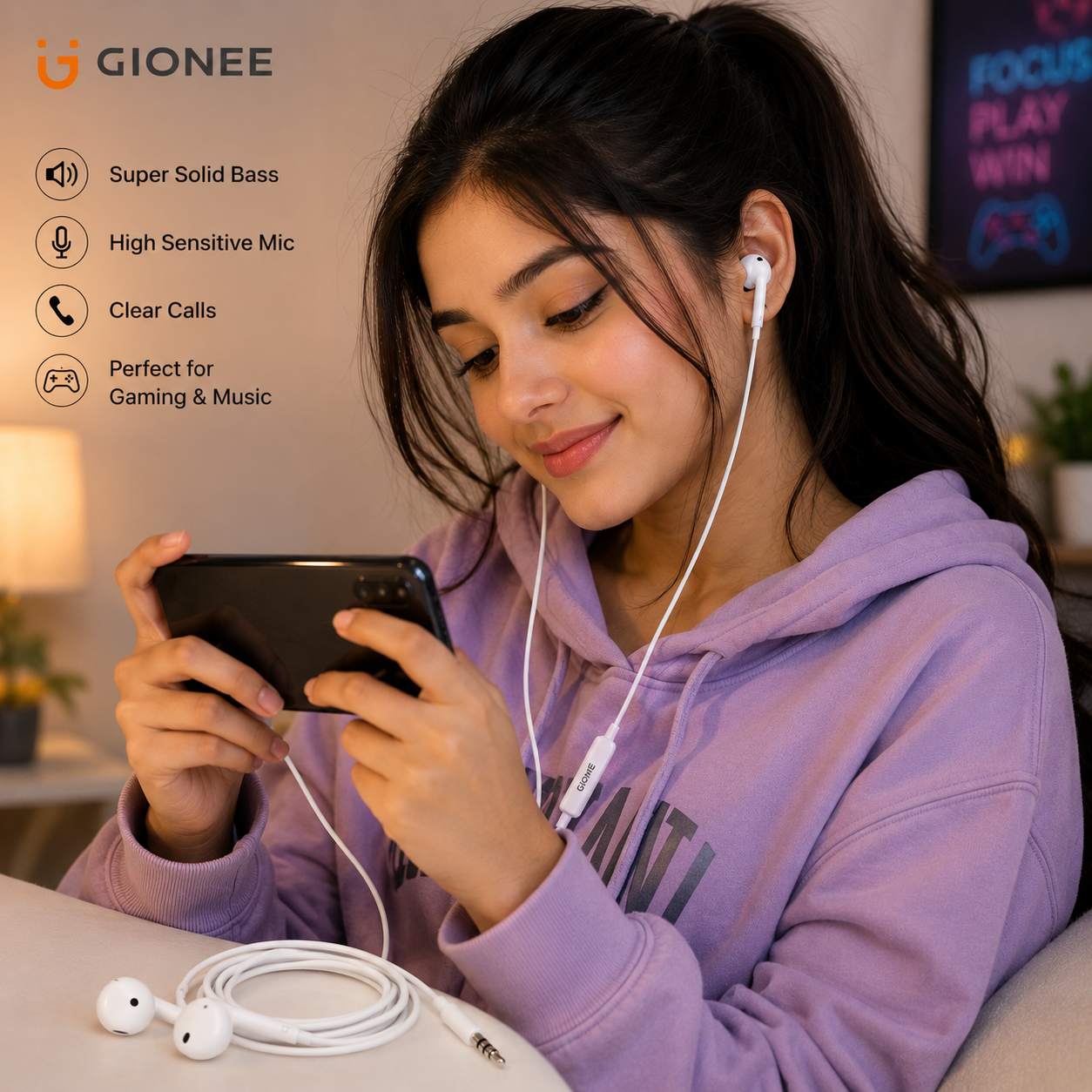 Original Wired Handsfree Earphones with Deep Bass & HD Mic – Premium In-Ear Stereo Earbuds for Gaming, Music & Calling | High Sensitive Mic | Best Quality Gaming Handsfree for Android Devices & Free Fire price in Pakistan