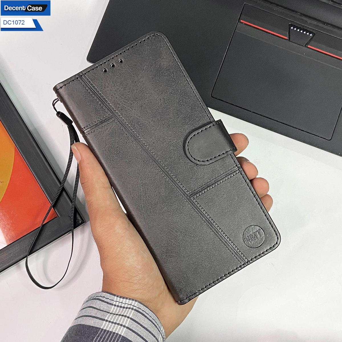 Oppo A6s Pro Book Cover - Dark Brown - Premium Leather Megantic Book Covers With Card Holding Option & Cash
