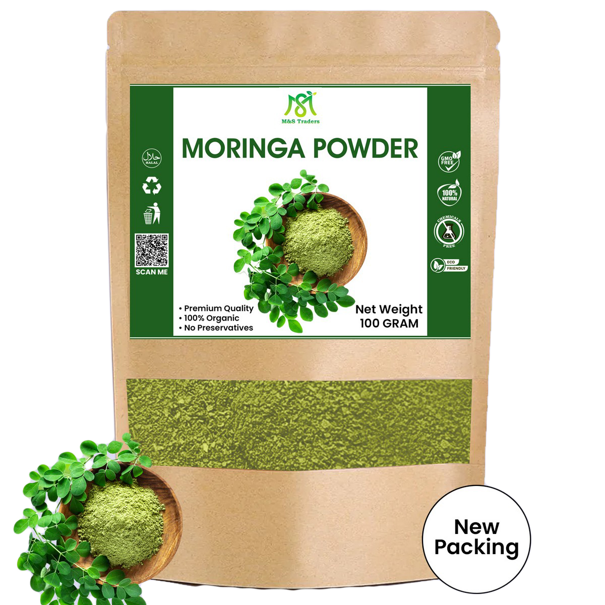 Organic Moringa Leaf Powder Boost Metabolism 100g