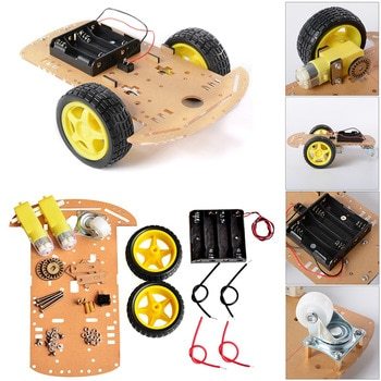 New ARDUINO 2WD Robot Smart Car Chassis Kits Full Size Base Board with Speed Encoder for Arduino 51 M26 DIY Education Robot Smart Car Kit For Student kids