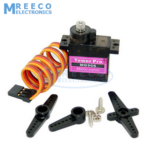 TowerPro MG90 MG90S Metal Gear Micro Servo Motor 9G Servo for Arduino 180 Degree for Arduino by MREECO
