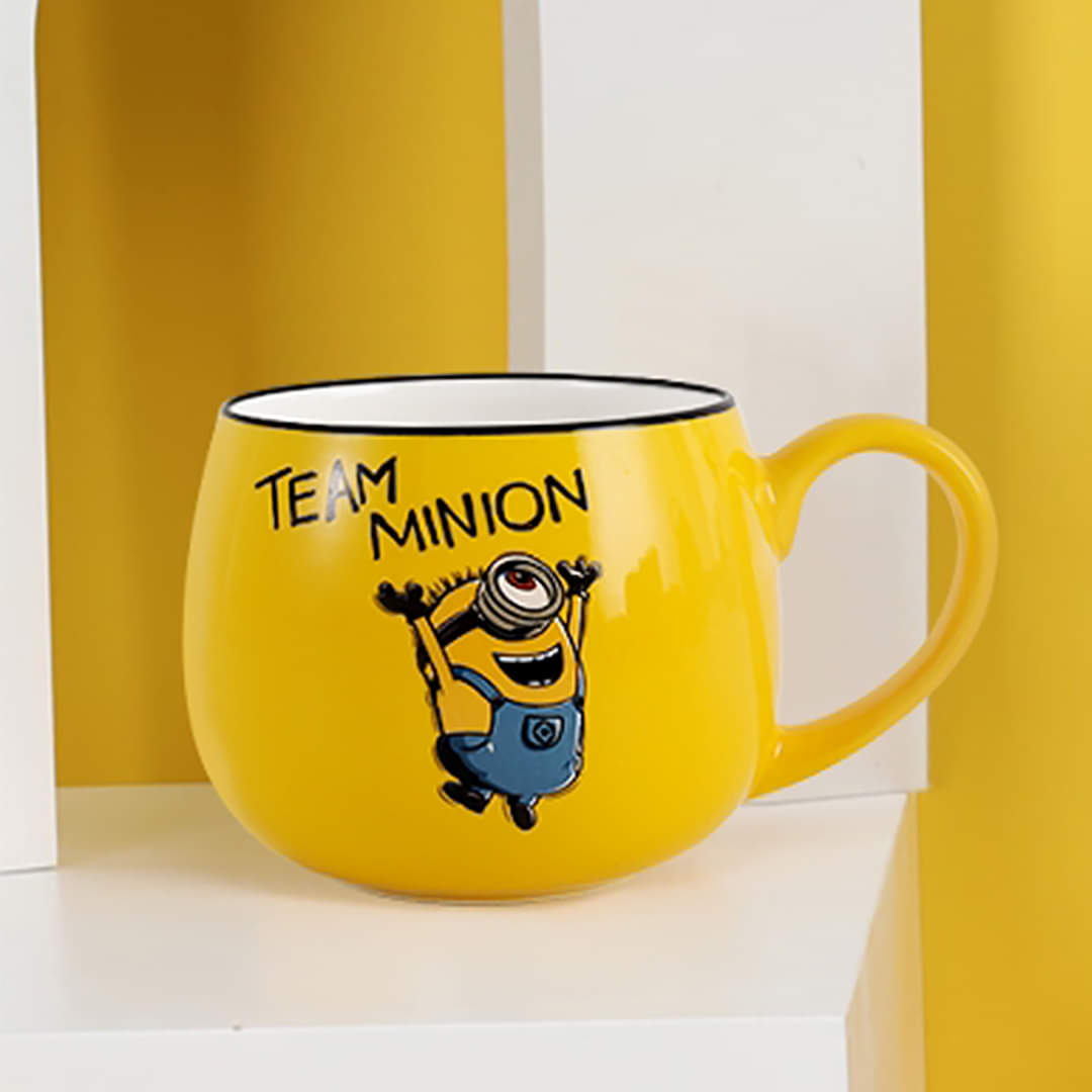 Ceramic Tea Cup Set – 1 Pc Of Cartoon Character Minion Oval Mug Set- Minions Coffee Cup Set
