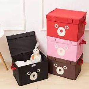 Panda Storage Bin for Toys Storage Box Organiser with Lid for Kids Playroom, Baby Clothing, Children Books, Stuffed Animal