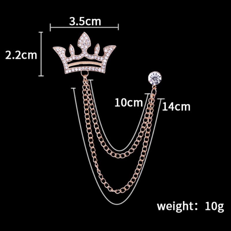 Crown Brooch For Men For Shirt Jacket Coat Wedding Party Jewellery Gift