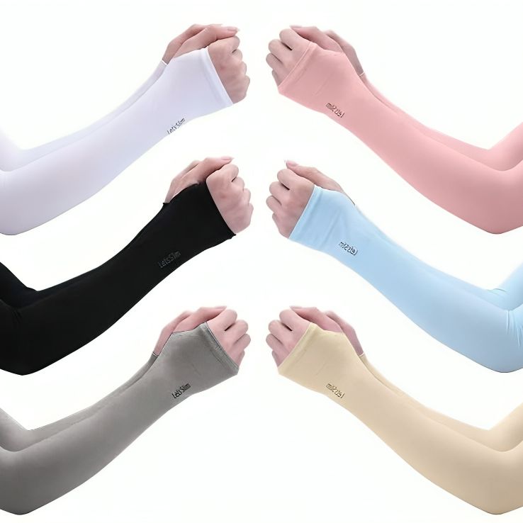 Thumb Hole UV Protection Arm Sleeves For Cycling Running and Outdoor Sports Moisture Wicking Breathable Fabric