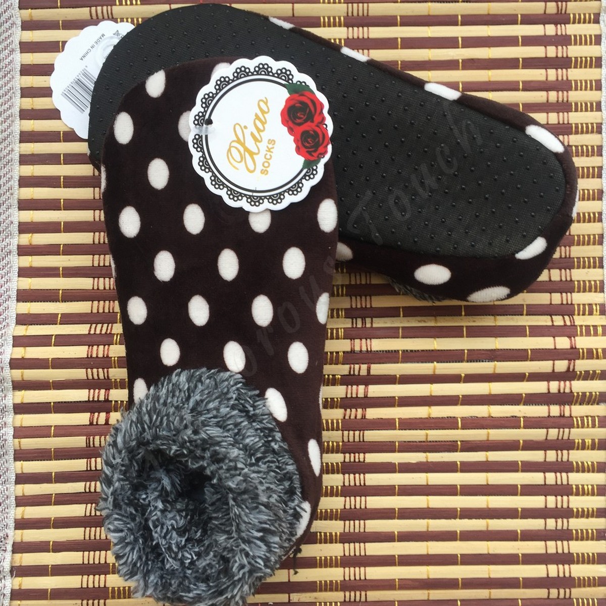 Women's indoor warm soft plush slippers